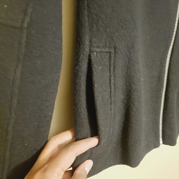 Jigsaw | Women's Black 100% Wool Diagonal Zip Jacket (Size XS) - Picture 11 of 14